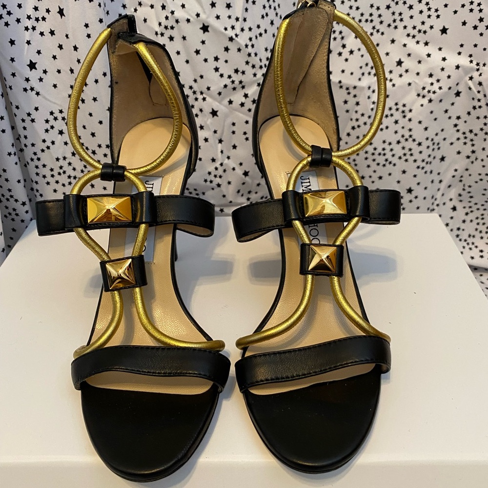 Black and Gold Women's Sandals